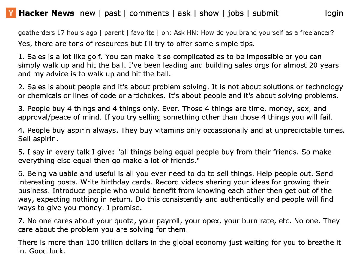 Este sigue siendo el mejor post sobre ventas que se ha escrito nunca.