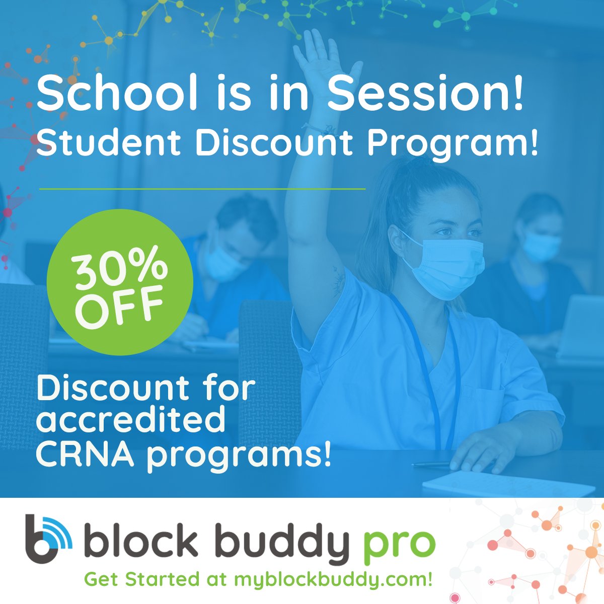 BlockBuddyPro's tweet photo. We’re offering 30% OFF #BlockBuddyPro subscriptions for students at accredited #CRNA or #Anesthesia Programs. Learn how you can secure this exclusive deal: https://t.co/7qF7avHEGz https://t.co/nLYRPLluej