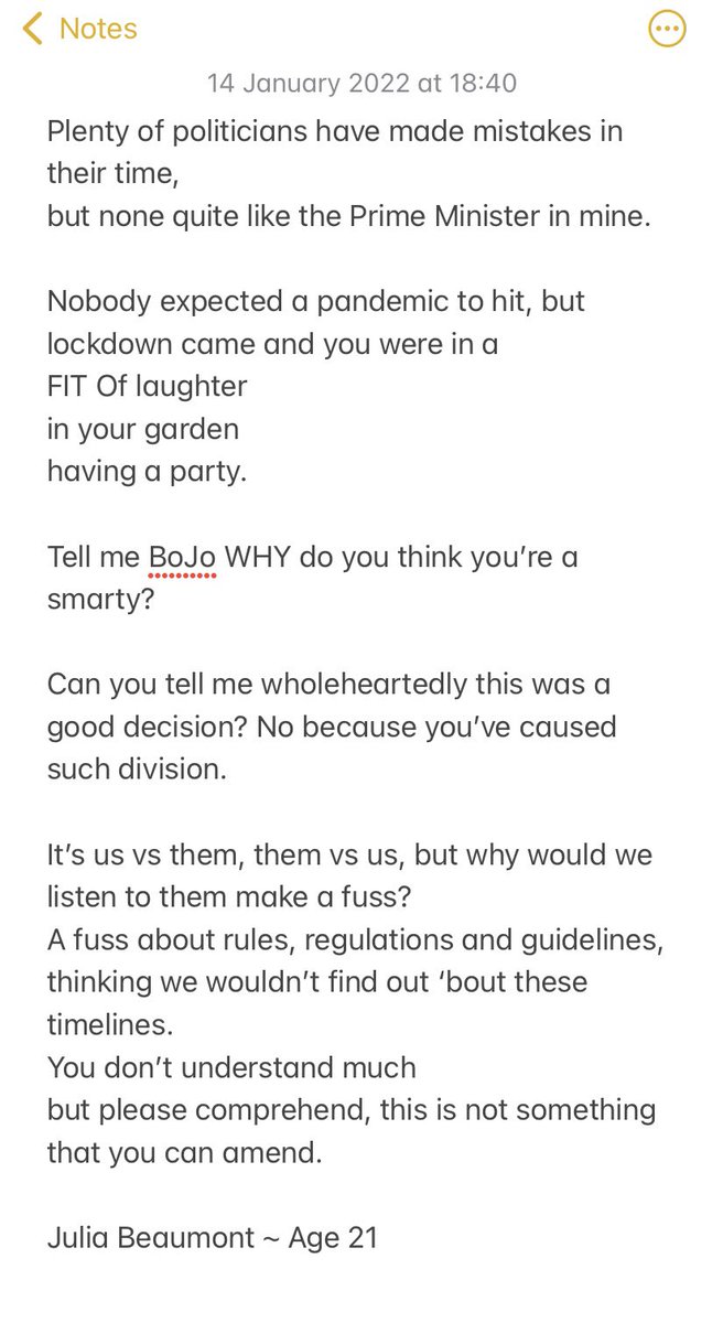 JMBeaumont's tweet photo. @BBC_HaveYourSay I’ve written a poem titled “A Poem to No.10” and it addresses their current scandal, please have a read and let me know what you think. https://t.co/VUD3GRN0j0