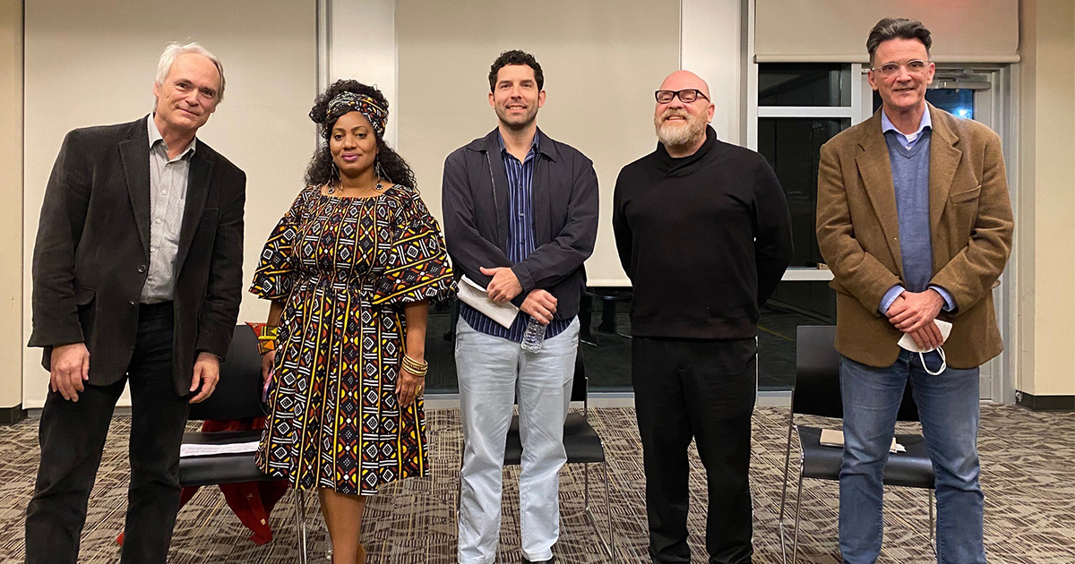 Last night’s Poetry, Prose and Verse forum provided thoughtful discussion about the connection between music and poetry. Thanks to Teníadé Broughton, Jamey Jones, Scott Satterwhite and Maestro Peter Rubardt for participating and to Jonathan Thompson for moderating!