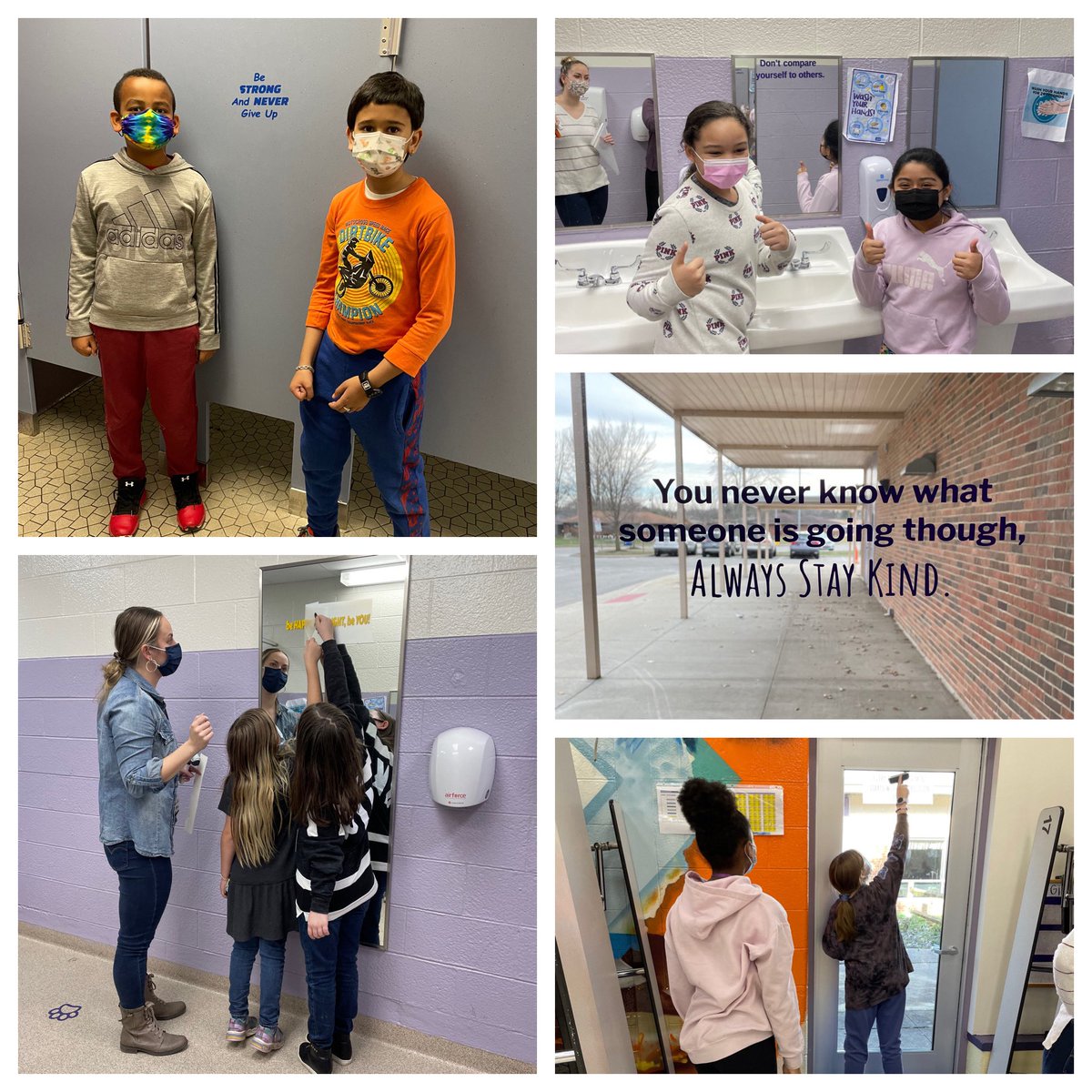 MsSpicerLSW's tweet photo. So incredibly proud of our 3rd and 4th graders for working so hard on their vinyl projects. They all picked positives quotations to hang up throughout our school. Thanks @MissSherman5 for making this happen! #HerbertMillsSTEAMTigers #ReynMemories #MillsSTEAMLeaders https://t.co/d92qCICHXQ