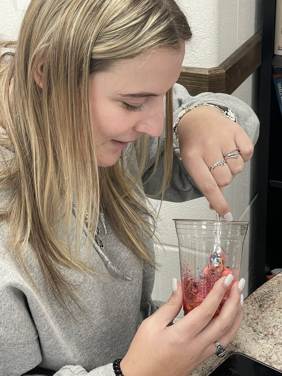 MRobsAg's tweet photo. Edible Blood Lab Day in Livestock Production!  Livestock Production has been learning anatomy and physiology of livestock. While discussing the circulatory system, we learned about the components of blood. #ag #handsonlearning #livestockproduction #LCHSag https://t.co/HPwT6jaY0n