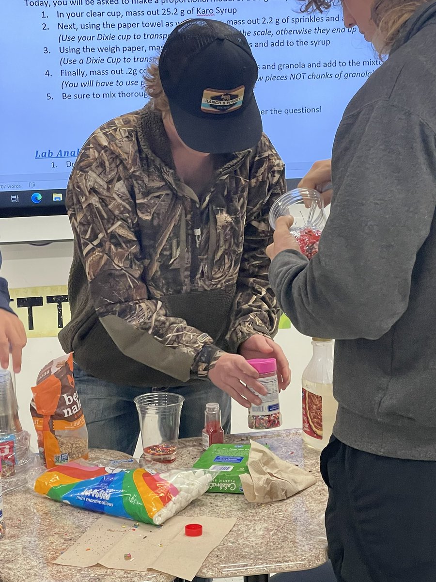 MRobsAg's tweet photo. Edible Blood Lab Day in Livestock Production!  Livestock Production has been learning anatomy and physiology of livestock. While discussing the circulatory system, we learned about the components of blood. #ag #handsonlearning #livestockproduction #LCHSag https://t.co/HPwT6jaY0n
