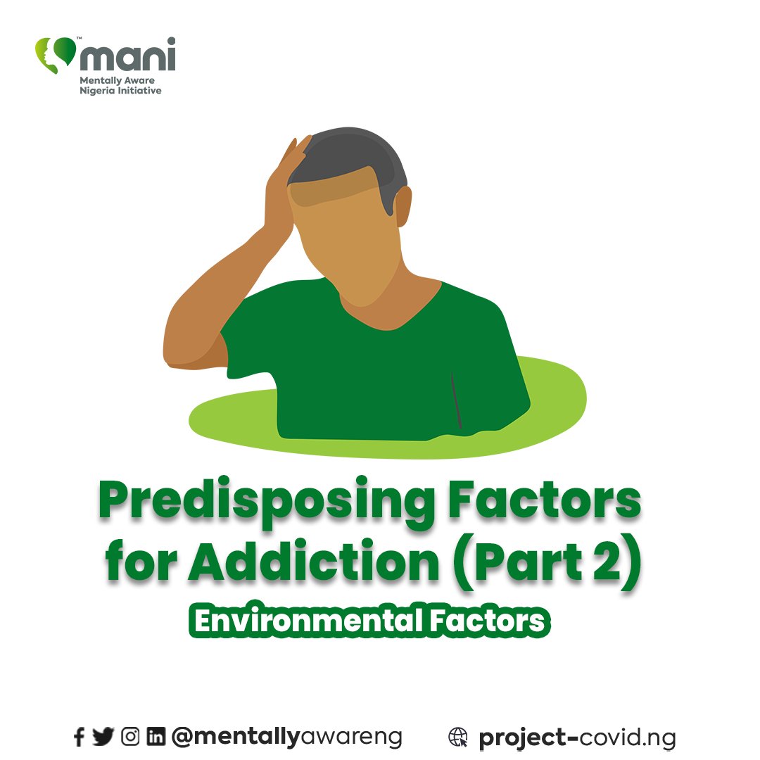 MentallyAwareNG's tweet photo. A person’s surroundings can contribute to their risk for addiction. Many factors can increase one’s risk of becoming an addict.
#AddictionVsMentalHealth #AddictionIsAMentalIllness #SurvivingAddiction #RealityOfAddiction https://t.co/qcCMv4PZA9