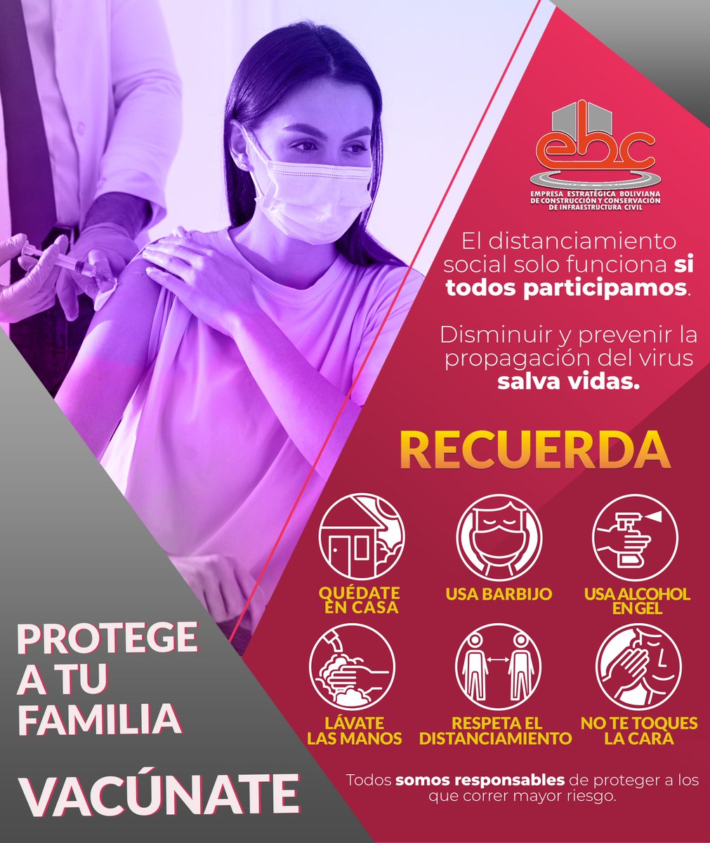 ebc_bolivia's tweet photo. #EbcBolivia10 | ¡VACÚNATE! 
Protege a tus hijos, protege a tu familia. 
#EstamosSaliendoAdelante https://t.co/oPjOMTyKEZ