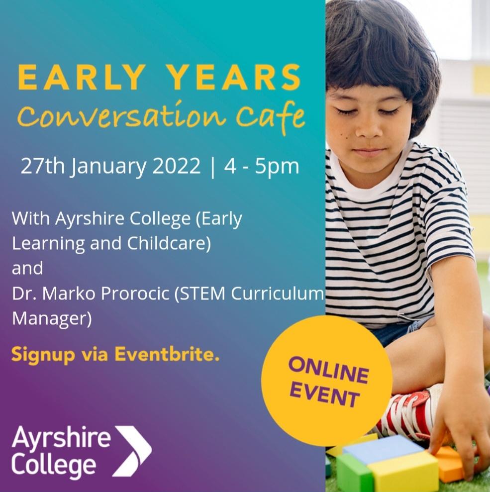 EYKilwinning's tweet image. We are very much looking forward to the next @AyrshireColl Early Years Conversation Cafe on STEM - date in the diary!!! 🗓

@STEMedscot @NAC_STEM @STEMEduc

🔭🔬🧬🧱👷‍♀️👩🏼‍💻

#sharingpractice #stem #allsectors 

Eventbrite link to follow ……..