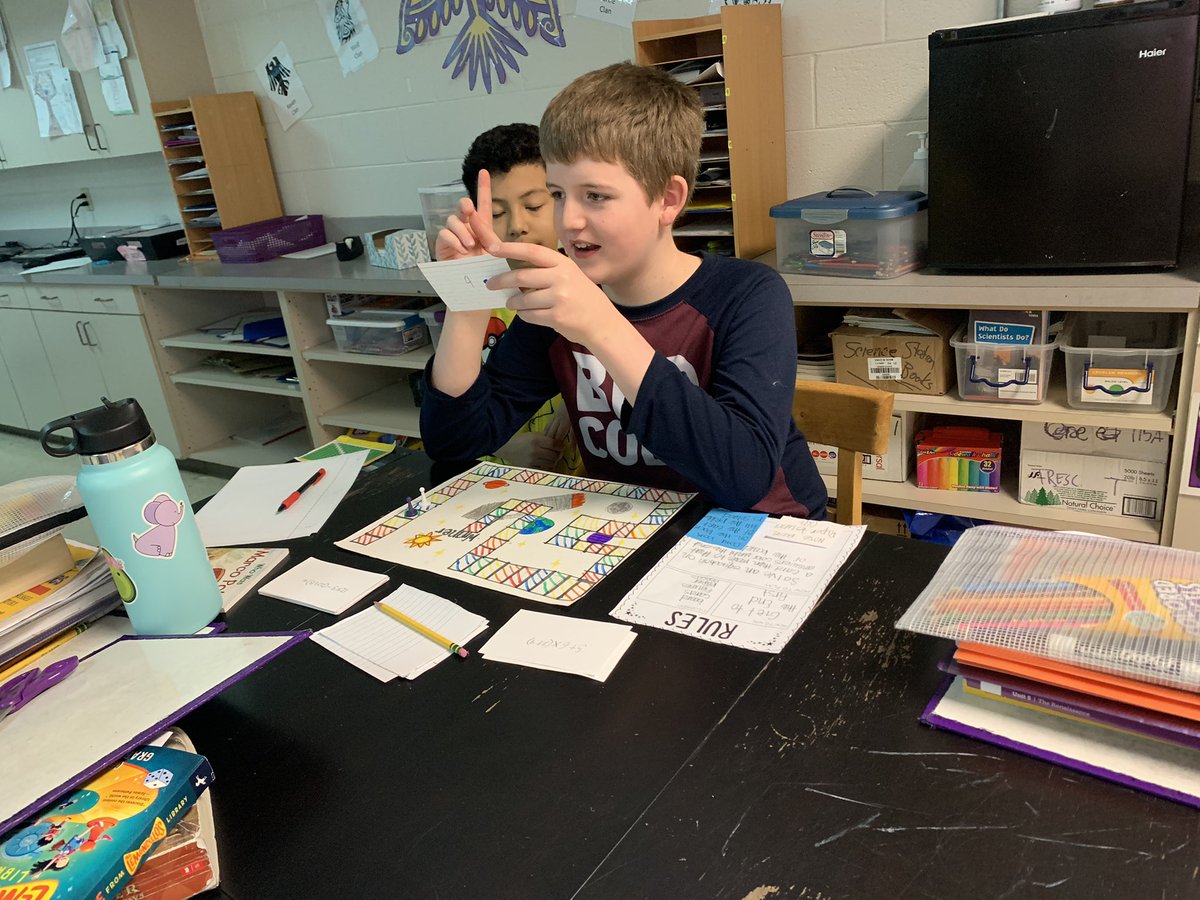 dtrescott2626's tweet photo. Math board games develop by kids!  Let’s play! @RobCoSchools @CESRobCo https://t.co/flEriPJb4p