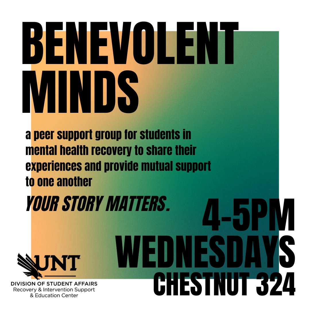 Let's do this together! Peer support is about helping each other~ Two of our peer groups, PRIDE &amp; Benevolent Minds are focused around supporting mental &amp; social wellbeing. We urge you to join, it is what you make it! Reach out to us for accommodations, questions, or concerns.