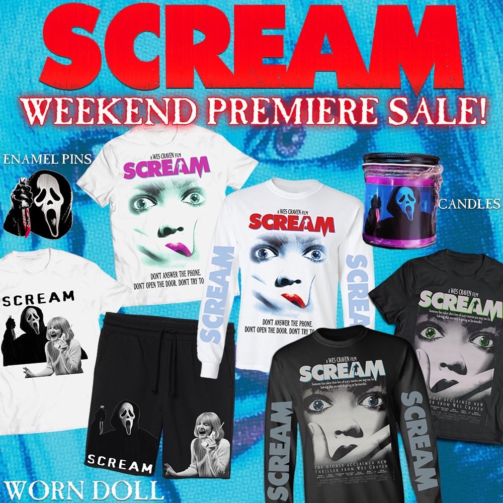 WornDoll's tweet photo. Celebrating the release, take 20% off the Scream Collection this weekend only! CODE - SCREAM 🍿 https://t.co/VvwPgBX3hJ https://t.co/Sw9dxBlfue