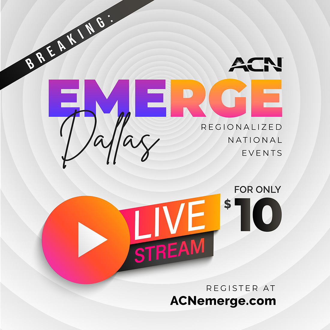 acnnews's tweet photo. 🚨WE'RE LIVESTREAMING EMERGE DALLAS!🚨 This event sold out in record time. If you were unable to register for this tremendous in-person training event, you can still join us virtually from 9 a.m. - 5 p.m. CT! Register today to livestream EMERGE Dallas for only $10! https://t.co/tO159g5XY8