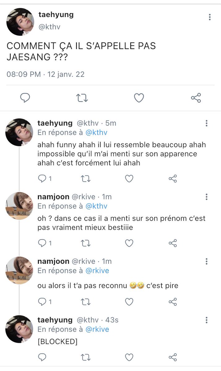 bangtzek's tweet photo. #taekookau 

où taehyung rencontre par hasard le jeune homme avec qui il a noué des liens sur les réseaux sociaux… et découvre qu’il a été victime d’un terrible catfish https://t.co/Kx2YzbDMte