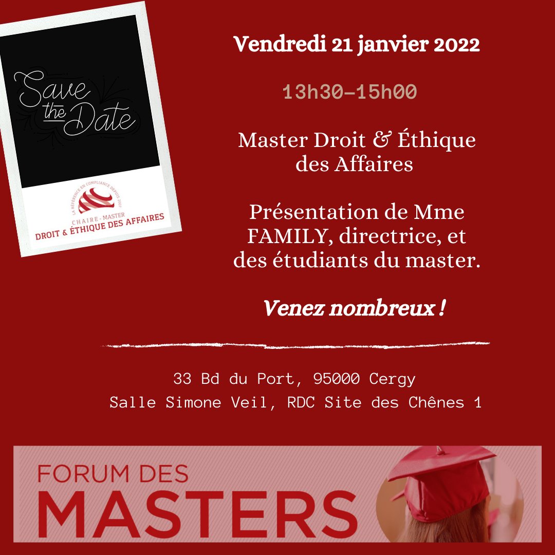 Master Droit et Éthique des Affaires tweet media