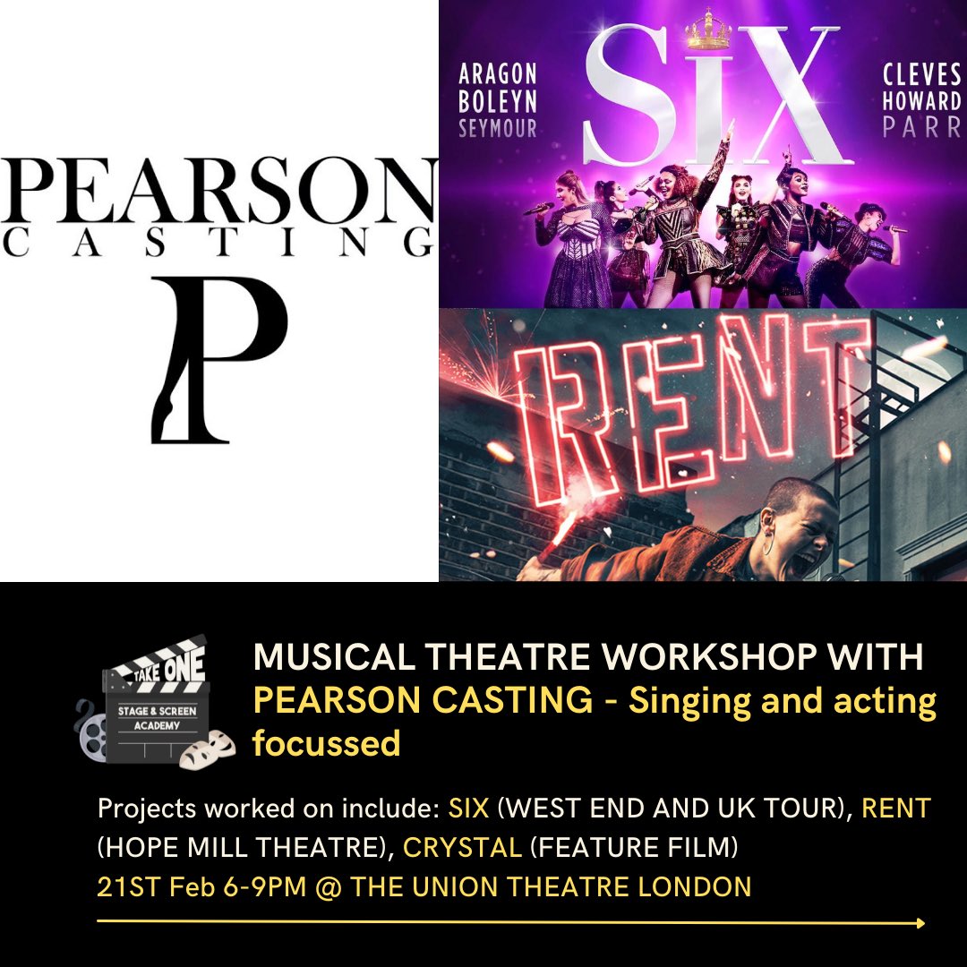 Take One Stage and Screen (@takeoneuk) on Twitter photo We’ve been hoping to work with <a href="/pearsoncasting/">Pearson Casting CDG CDA CSA 🎭 🩰 🎥</a> for quite a while now, a casting team who we know really care about actors. We feel so lucky to have @jamespearson71 on board with us to run our musical theatre workshop at <a href="/TheUnionTheatre/">The Union Theatre</a>
•21st Feb 6-9pm
Book via our site 💻 We’ve been hoping to work with <a href="/pearsoncasting/">Pearson Casting CDG CDA CSA 🎭 🩰 🎥</a> for quite a while now, a casting team who we know really care about actors. We feel so lucky to have @jamespearson71 on board with us to run our musical theatre workshop at <a href="/TheUnionTheatre/">The Union Theatre</a>
•21st Feb 6-9pm
Book via our site 💻