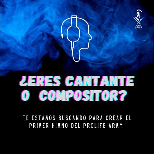 ProLifeArmyMx's tweet photo. 🔹PRIMER ANIVERSARIO🔹

Se aproxima nuestro primer aniversario y estamos buscando el himno OFICIAL del ARMY. 

Si eres cantante, compositor o aficionado, te invitamos a que participes. La idea es crear un himno que motive y encienda corazones. 

Hilo 1/3 👨🏻‍💻⬇️ https://t.co/G9ZSTCpF80