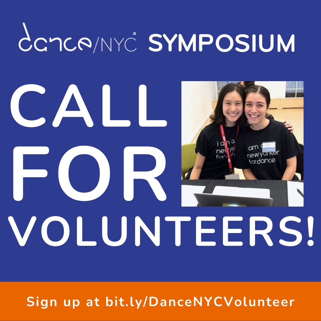 DanceNYC's tweet photo. Do you want to unite your passion for arts advocacy with your desire to give back?
We are currently seeking both in-person and remote volunteers to support the 2022 Symposium! Learn more and sign up: https://t.co/cst6eqPUqK
#DanceSymp https://t.co/PyTzeBwq27