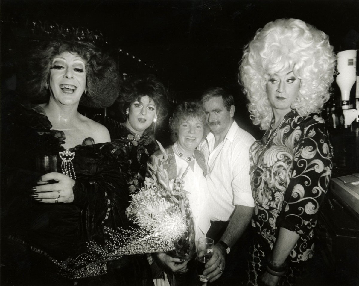 Our contribution today from the incredible #archives of Gordon Rainsford <a href="/BishopsgateInst/">Bishopsgate Institute</a>, is this beauty of Pat &amp; Breda's last night <a href="/thervt/">Royal Vauxhall Tavern</a> with Regina Fong, Adrella and Lily Savage (side-eye!), 1 September 1993 #LGBTQ+ #photography
