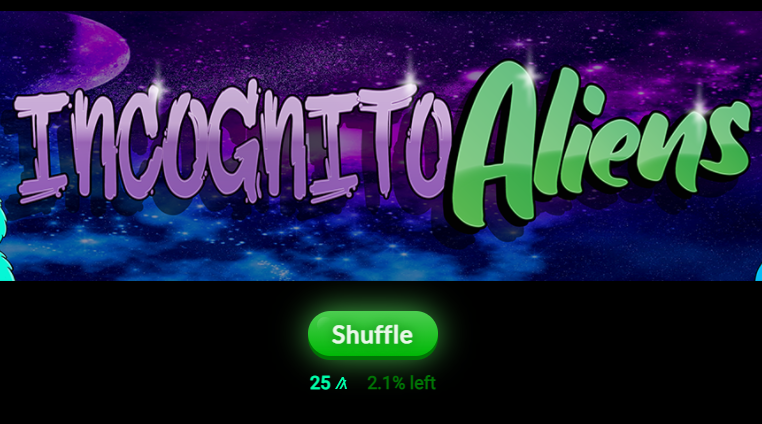IncognitoAliens's tweet photo. With only 2.1% left available for GEN1 IAC! The #ShuffleShuttle has been HUSTLIN this morning! Mad love to everyone showing support! Let's get this wrapped up! https://t.co/pZwMGwz4IH