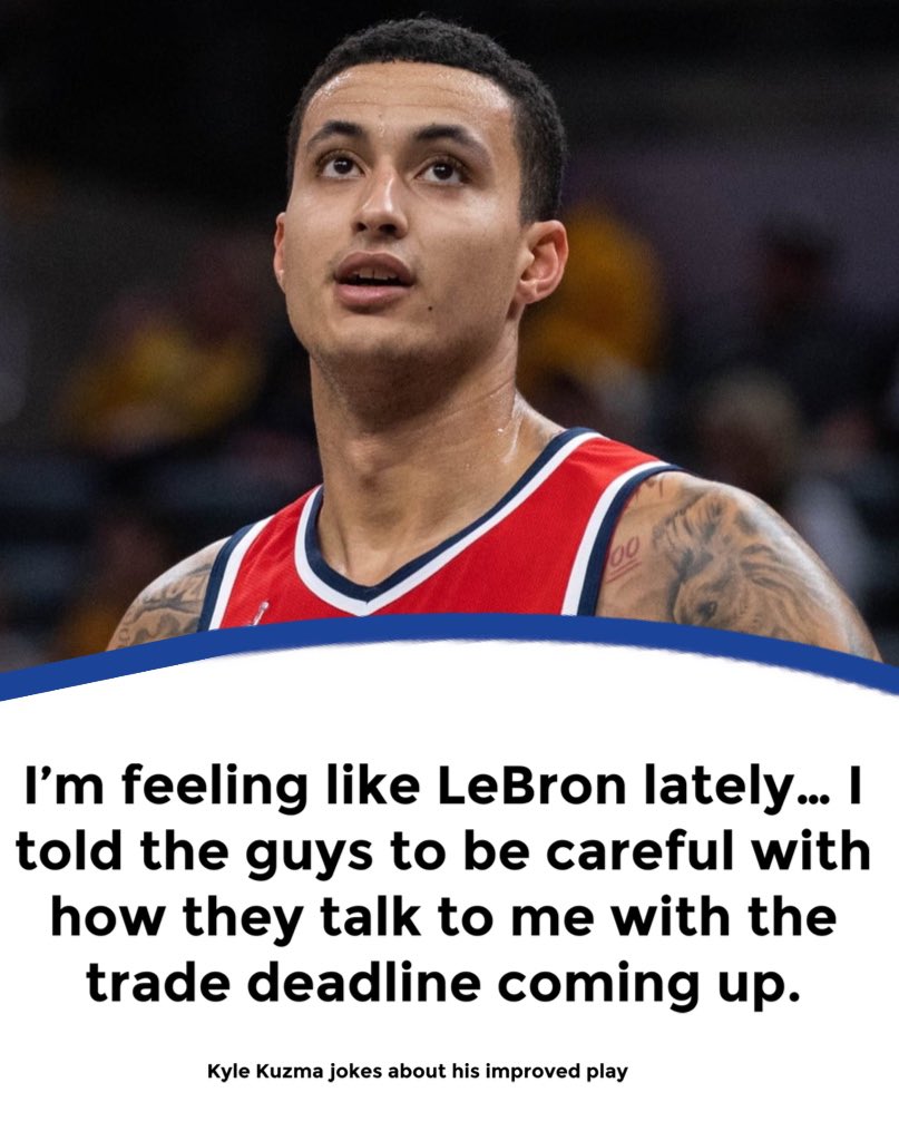 BallsackSports's tweet image. 🤣🤣 @kylekuzma has jokes. The Wizards star is averaging 26-12-4 on 56% FG over his last 8 games.