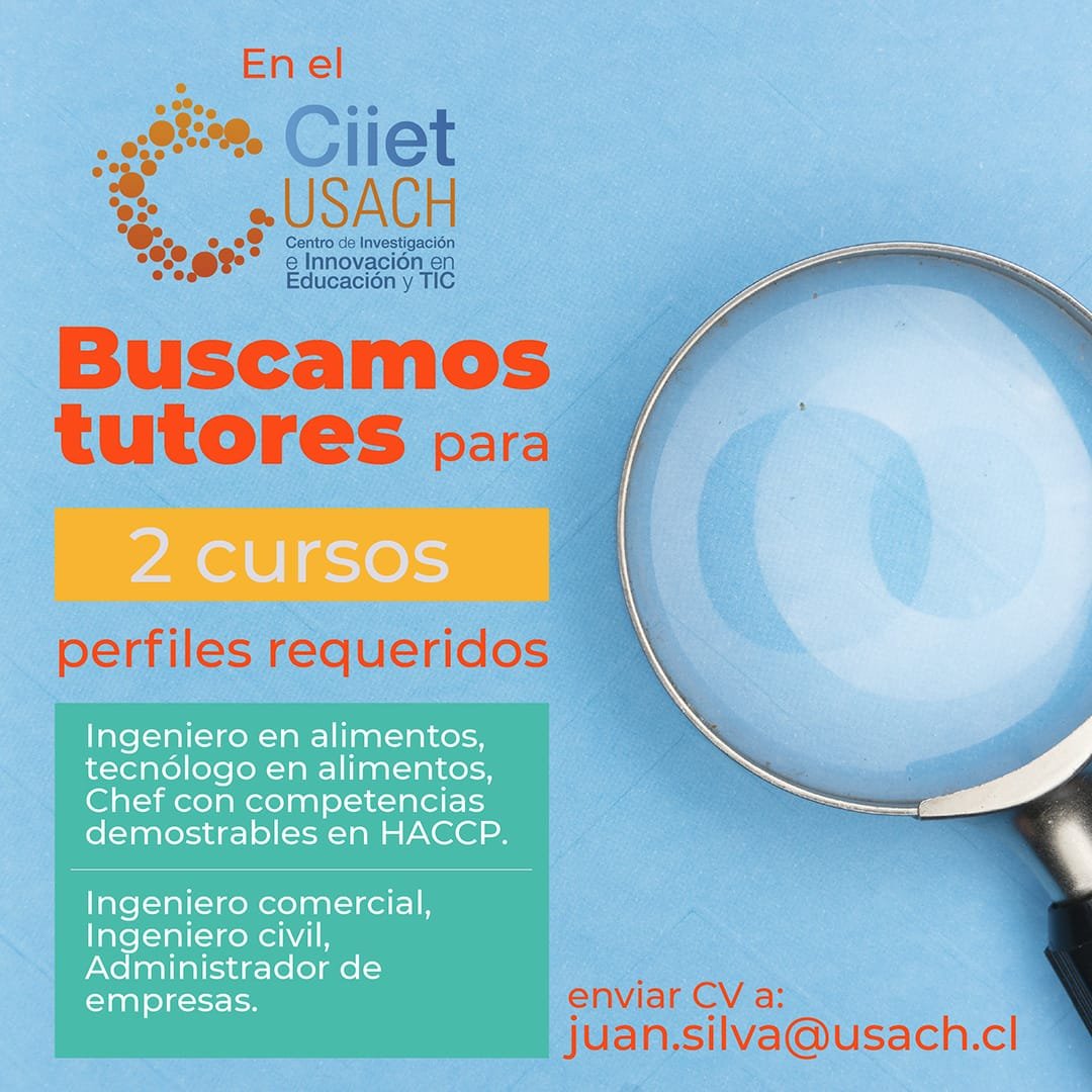 Buscamos integrar los siguientes profesionales 👇👇👇!!! 
Si estas interesado en trabajar junto a nosotros envíanos tu Curriculum a juan.silva@usach.cl.