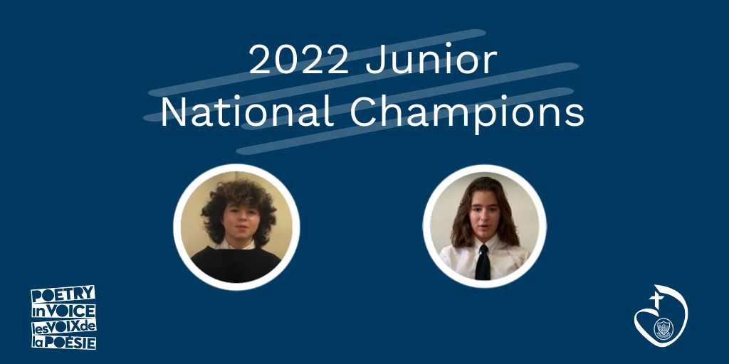 At an all girls school, every prize goes to a girl!
Félicitations à deux de nos élèves du 1er secondaire qui ont été nommés parmi les meilleurs récitants juniors du Canada dans le cadre de Poetry In Voice / Les voix de la poésie @pivlvp. 
poetryinvoice.com/news/latest-ne…