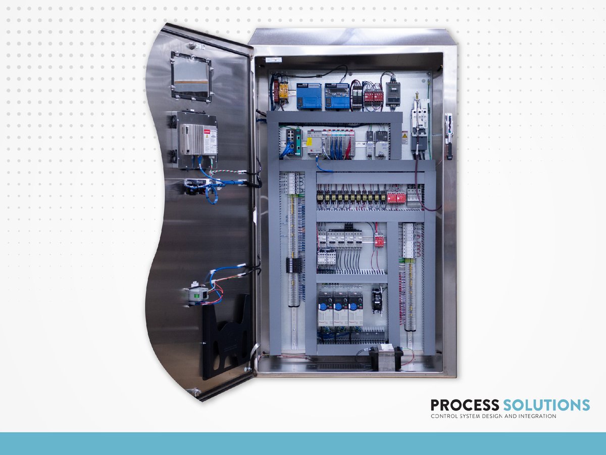 Process Solutions recently shipped this control panel to a client in the food processing industry, where it will be used to operate a fryer on a snack food production line. 

#manufacturing #AUTOMATION #foodandbeverage #controlsystems #electricalengineering