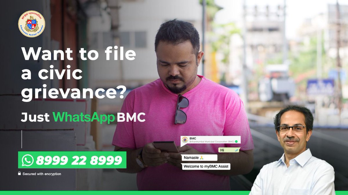 mumbairailusers's tweet photo. Great news for  @smart_mumbaikar

To Ask any querry regarding #BMC Send  'Hi' 
on this WhattApp number.👇
8999228999
to file a Civic Grievance, Book a Vaccination Slot, for Shop license, for Marriage Certificate etc. @mumbaitraffic @Mumbaikhabar9
@mybmc @AUThackeray @OfficeofUT https://t.co/k8sX81RC5I