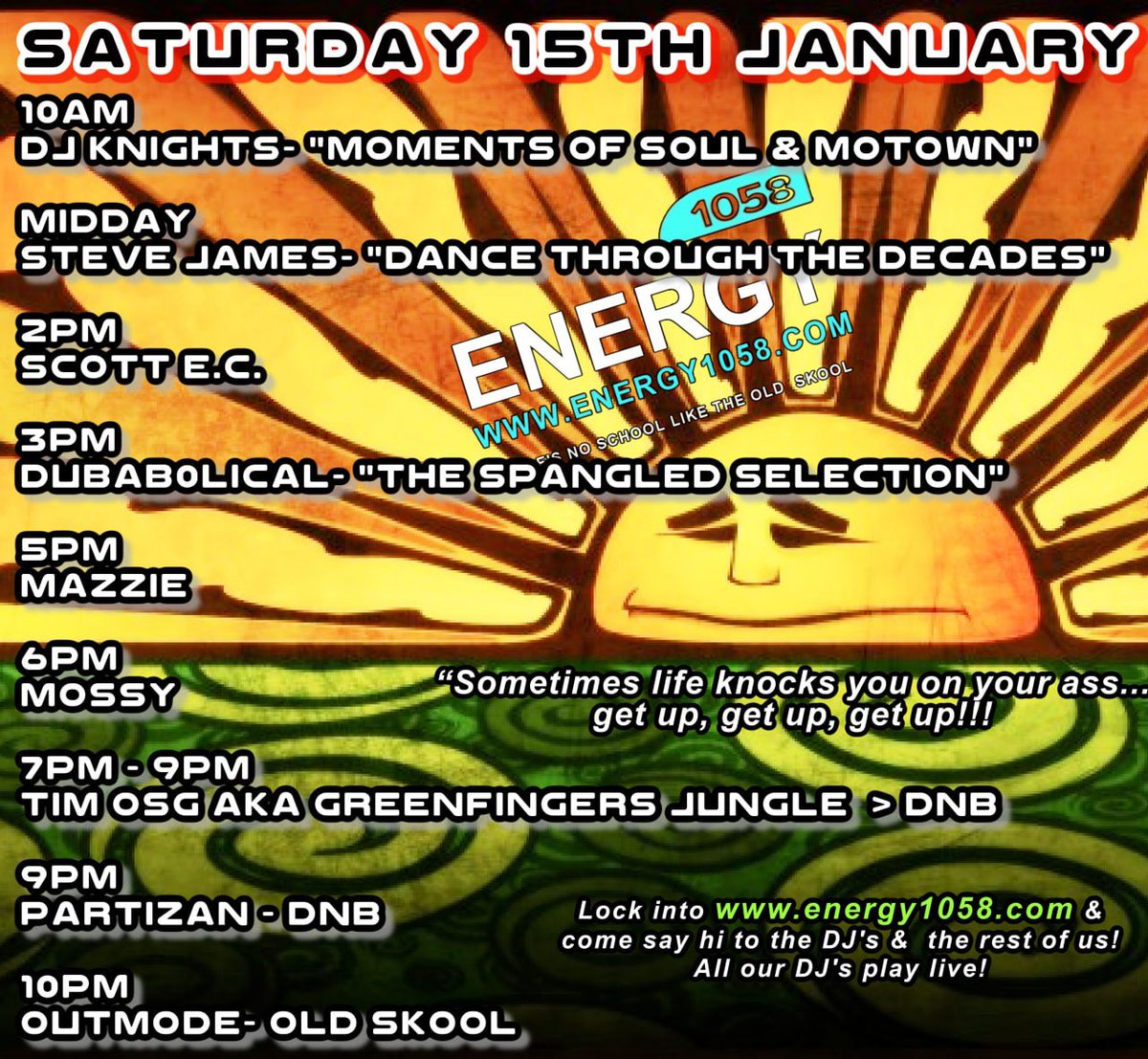 ⚠️ #Energy1058
Steppin’ steady we get it going from 1️⃣0️⃣am 
Lock In Come Join us ! 
•
Listen live ► energy1058.com
or radio-uk.co.uk//energy-1058-fm
come say hi in the chatroom energy1058.com
<a href="/DJKandSJ/">stevejames+djknights</a> <a href="/Scottyc2173/">Scott Clarke</a> <a href="/dubab0lical/">Dubab0lical</a> @DJmazzie <a href="/gazzamoss/">dj mossy</a> <a href="/JLeeman76/">James Leeman 🎧🐟</a>