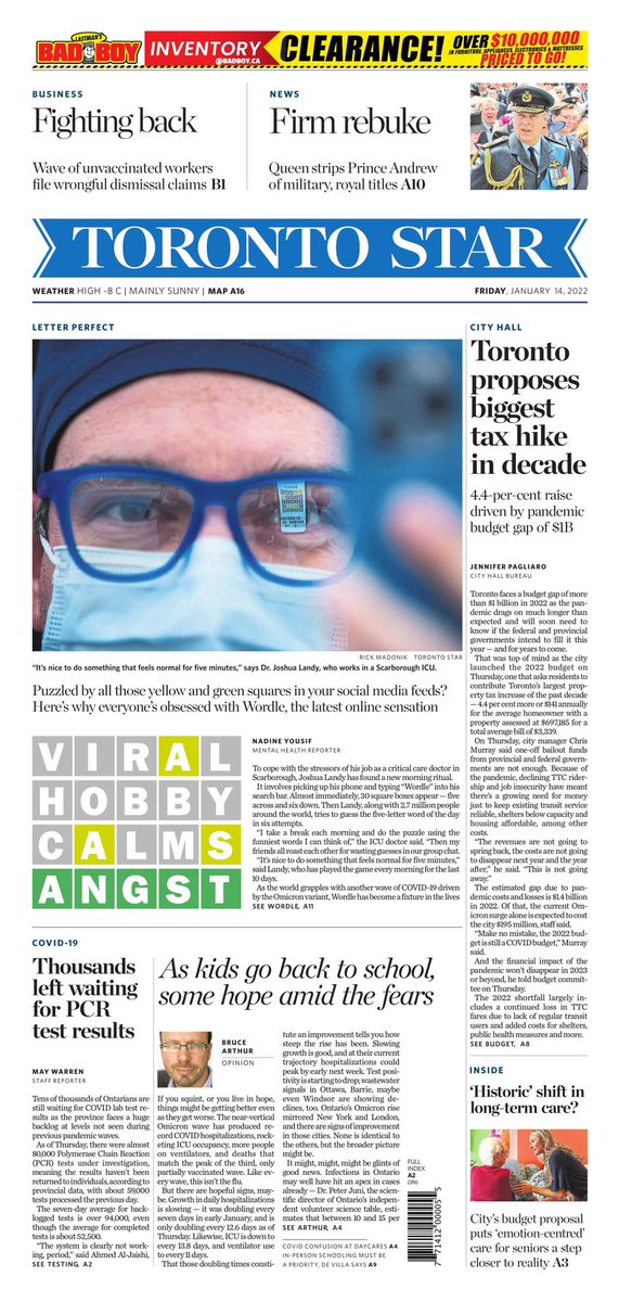 Wordle made the front page of the <a href="/TorontoStar/">Toronto Star</a> today with an A+ headline.