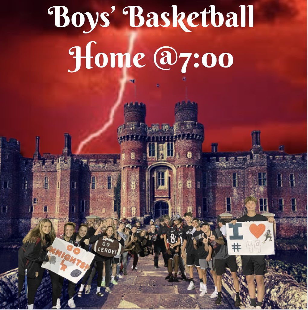 TheCavalryLR's tweet photo. 🚨Boys’ Basketball 🚨

Home 

7:00

Vs Avon

📸 @leroy_knights 
📸 Knights’ Media Brady Fix https://t.co/77XY5HUp6F
