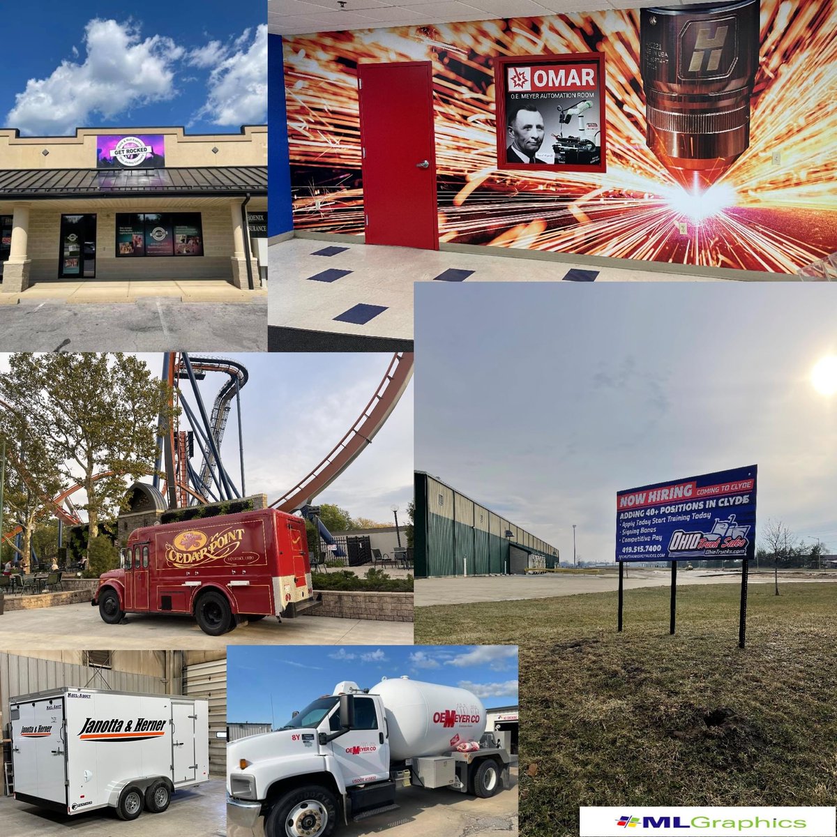 ML_Graphics's tweet photo. Check out some of our most recent work over the last few months! No job is too big or too small for us we can help you with whatever you're needing. Give us a call today 419-625-8095 or stop in and see us at 1048 Cleveland Rd, Sandusky. https://t.co/72GjYNlr98