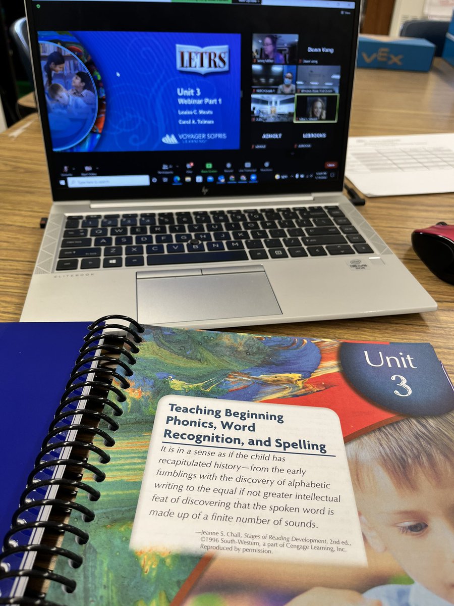 dawn_vang7's tweet photo. Ah! I can’t get enough of this stuff! Thank you Jenny and @MaryJStewart4 for a great Unit 3 LETRS training. Loved learning about the elements in a phonics lesson and the frequency of graphemes and vowel patterns! Can’t wait to share with our teachers.🤯 📖#LETRS #ScienceOfReading https://t.co/xkGcxFZNRV