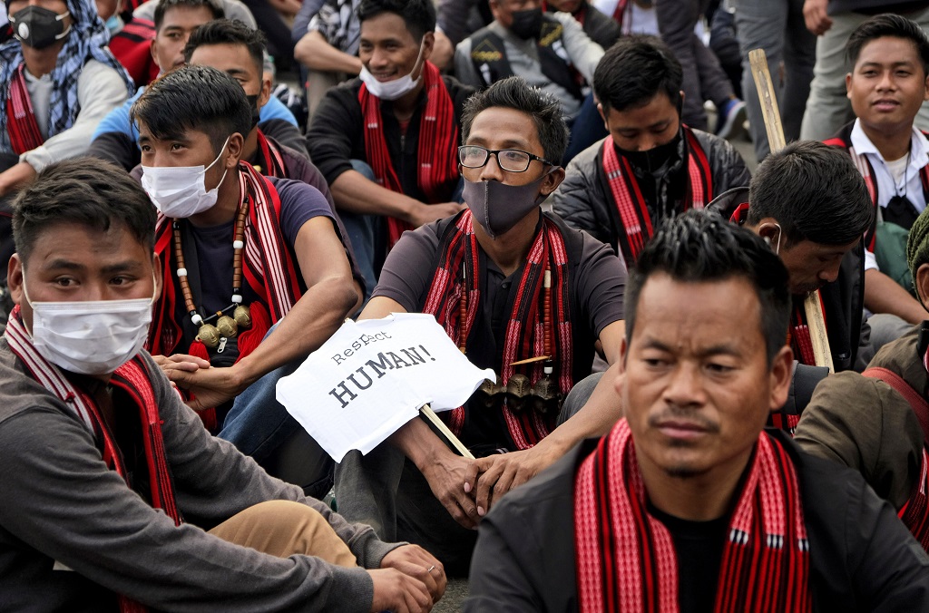 AJEnglish's tweet photo. "I am concerned about the future of our children."

Hundreds protest in India’s Nagaland against a controversial law that gives the military sweeping powers to search, seize and even shoot suspects on sight without fear of prosecution.

— in pictures https://t.co/HAgR9tIrj1 https://t.co/RvRpo1Gol4