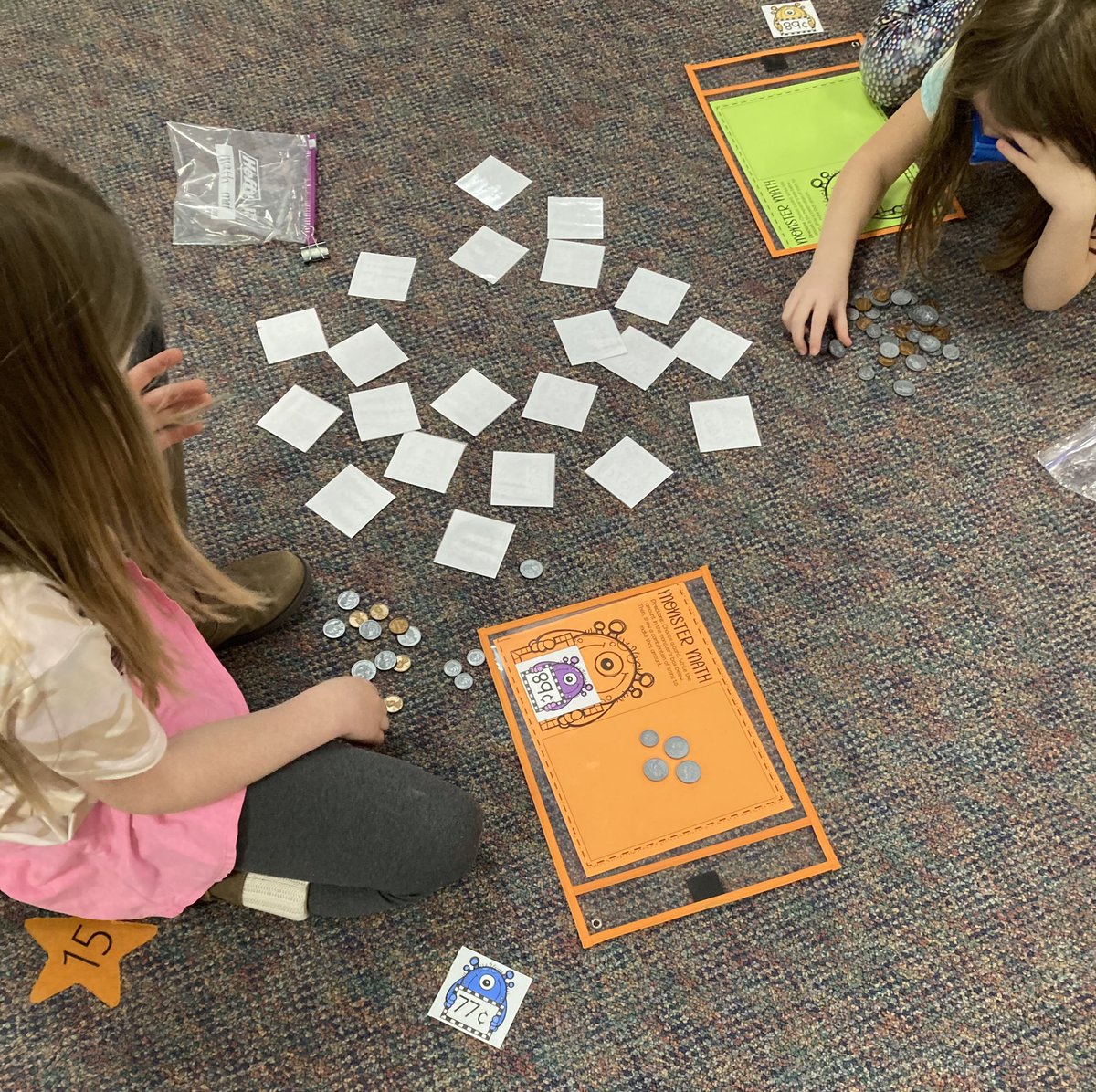 rcartersbombers's tweet photo. Making “cents” of our new math games! #funfriday #kenstoninspired https://t.co/5uGPiZWsu5