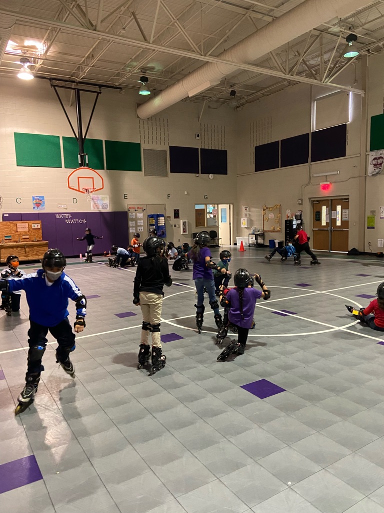 HealthPse's tweet photo. First week of in line skating was a success!!! Our Explorers are having alot of fun learning how to skate!!!! Thank you to our Principal @DunnB3 for stopping by!!!! #healthfitness #psehealthfitness https://t.co/lKDXfFCpJT