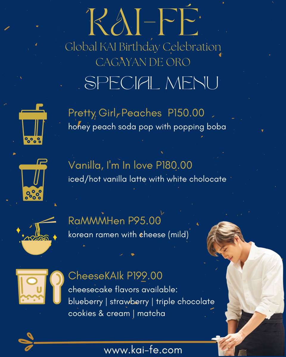 StationKAI's tweet photo. Don't miss the party later at KAI-FΓ Cagayan De Oro! π΅π
@thekofiteacafe will open at 10:30AM PH time so drop by and grab your Kai goodies π» @kaifeglobal
βοΈ https://t.co/iMGK0GnU0J
#KAIFE #KAIFECGY @ashbellelove @meantfornini @lovesoolyn https://t.co/OsIGDOcrBJ