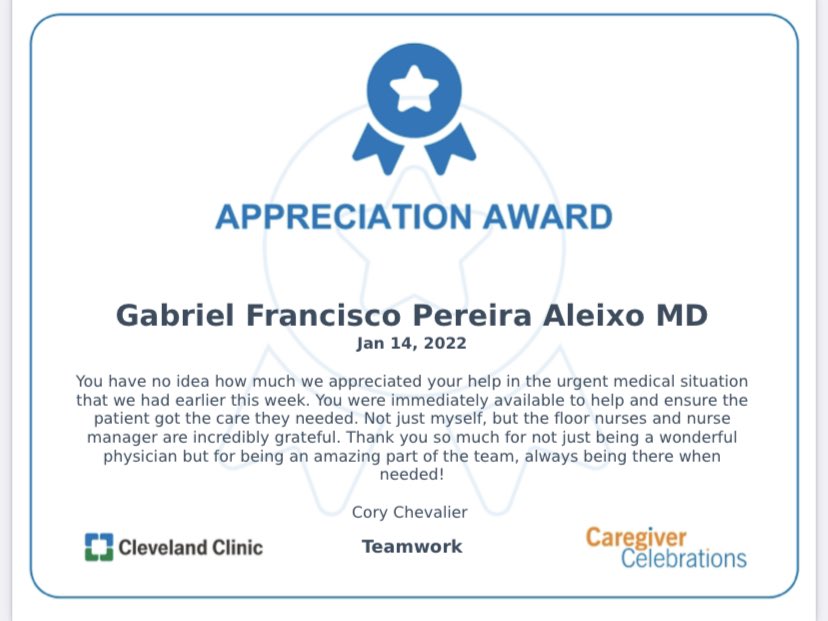 chefaleixomd's tweet photo. I am always open to say how lucky I am to be working in such a wonderful place, where people want to help and serve.
2 great things in one day- appreciation award and I am now eating my mom food after 3 years not coming to Brazil.
Thanks so much @CoryChevalier https://t.co/r9OCHH4Djl