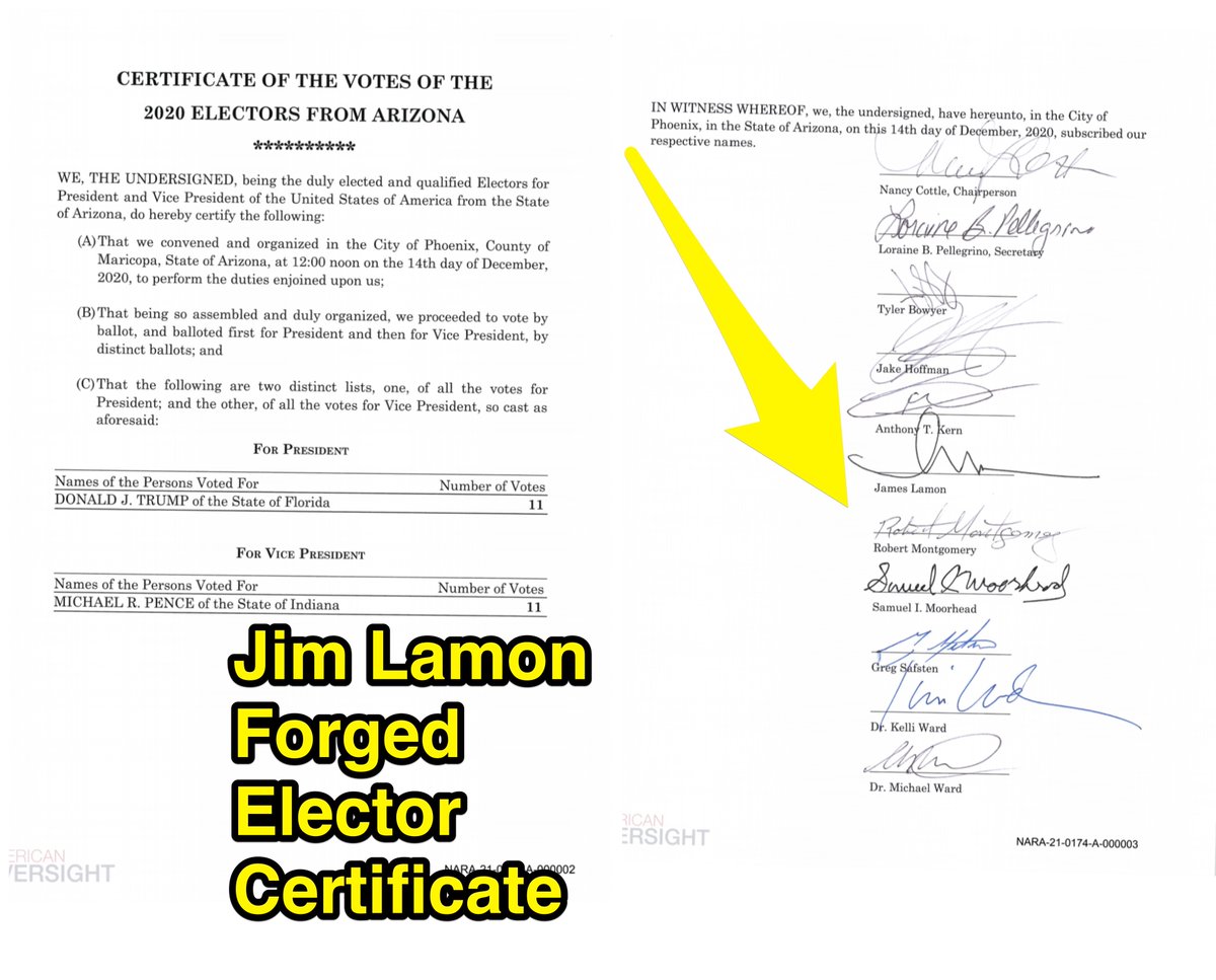 RestoringFreed1's tweet photo. @jim_lamon In light of your signature on a forged electoral document you should suspend your campaign immediately. Expect contact from DOJ. #SeditionIsTreason #ElectorGate #GOPcriminals #Arizona #Election2022 #TrumpCoupAttempt https://t.co/Y2vREPtX6V