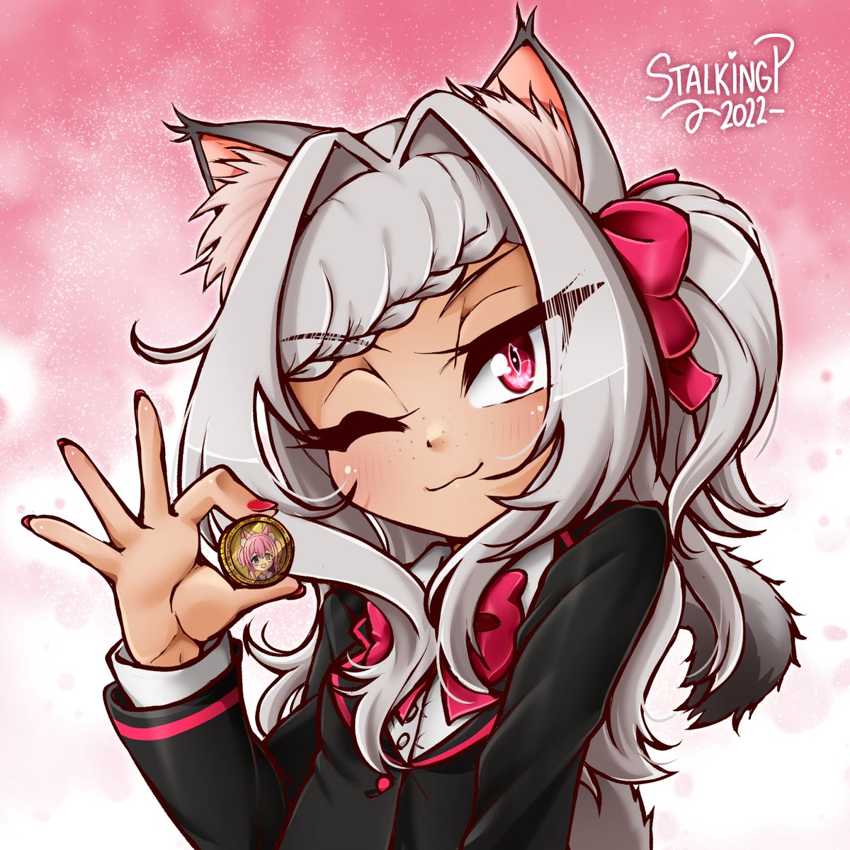 kitty_cr0w0's tweet photo. New  illustration of Kitty commissioned from @StalkingP_art ! Thank you so much! Isn't she adorable, nya?! #catgirl #catgirlcoin #crypto #kittycrypto #BSC #BSCGems https://t.co/lfmKRf3mSg