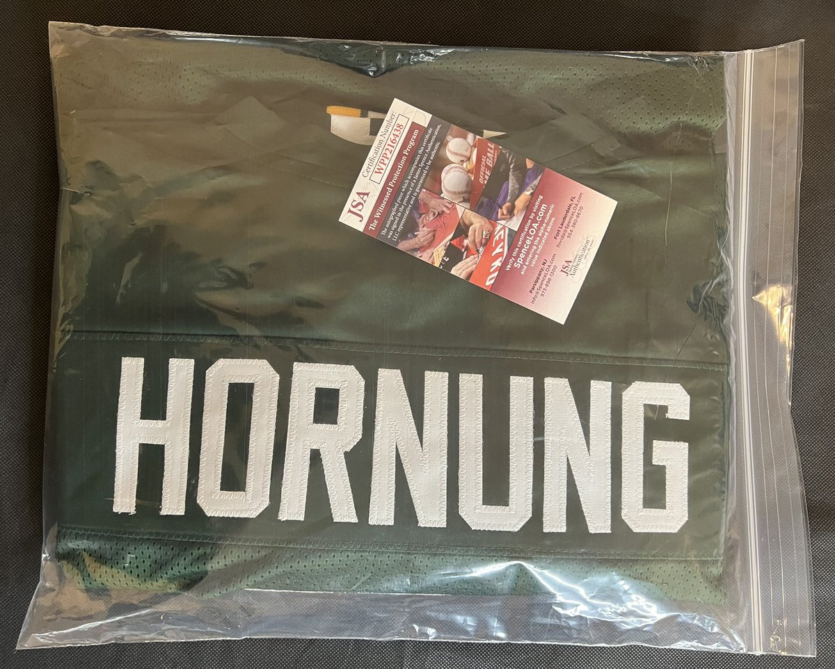 OTBreaks's tweet photo. Congrats to Michael for being the last person left on the elimination wheel to win a mystery signed football jersey for FREE on our 125 member giveaway! Even bigger congrats on getting a legendary @packers HOFer Paul Hornung signed jersey! Rest easy, Golden Boy #Nfl #HOF #Packers https://t.co/pc1odjEiUV