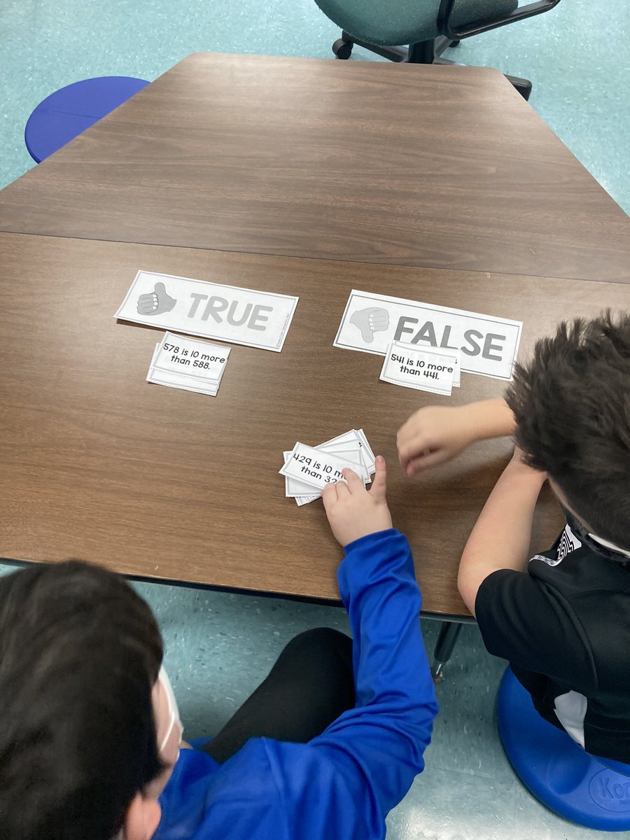 2nd Math Ss have been working on mental math strategies this week. Today they worked in partnerships to determine if place value statements were true or false! They did a great job 🤩 #kielcolts