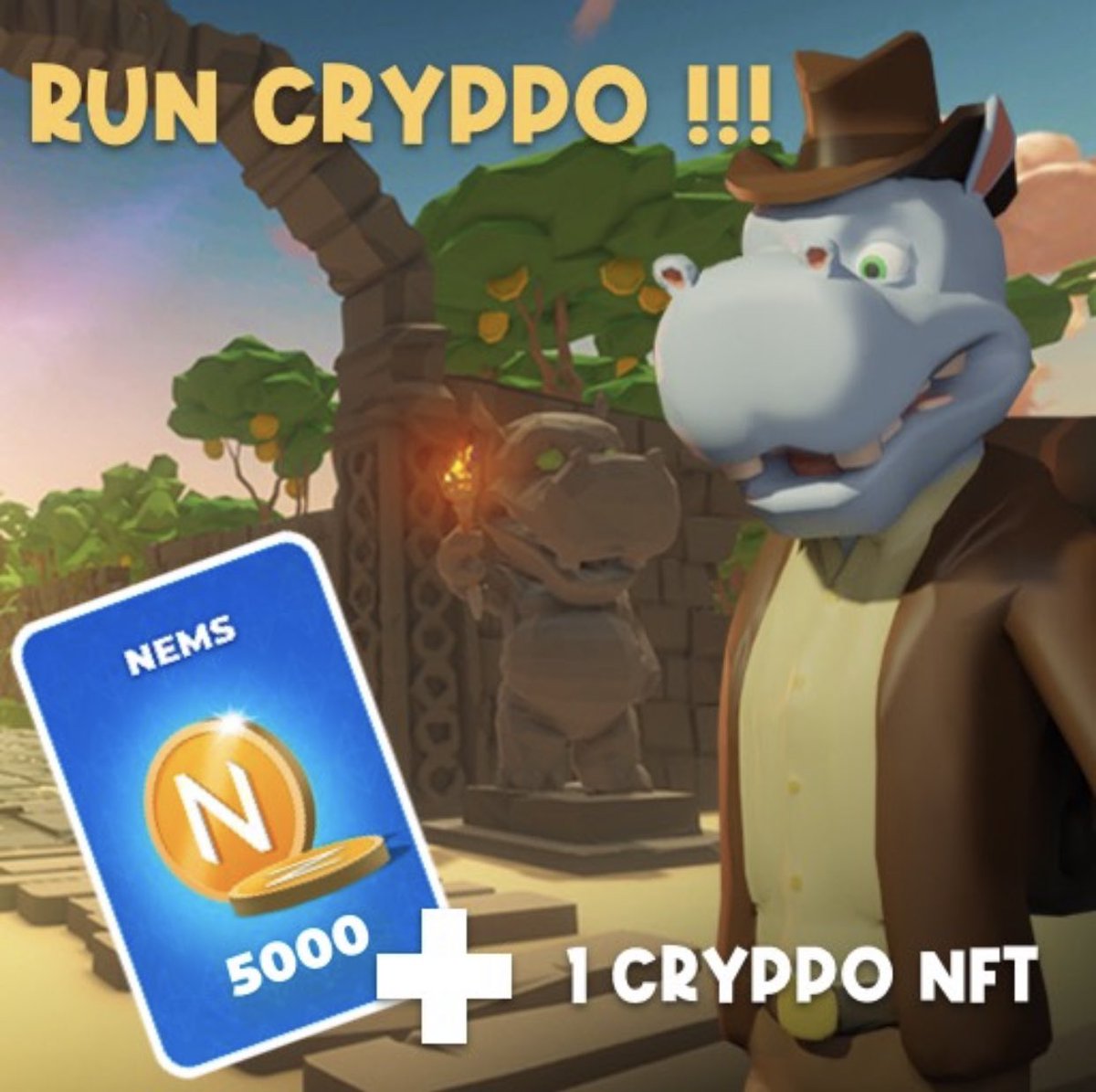 Nemixar's tweet photo. 🔸 RUN @CryppoNFT RUN! 🔸 
 
⏳48 hours Challenge starting from today at 22:00 (UTC) 🤩

Special rewards to the best 5 players 
🥇 5000 NEMS + 1 NFT CRYPPO
🥈 4000 NEMS + 1 NFT CRYPPO
🥉 3000 NEMS
🏅 2000 NEMS
🏅 1000 NEMS

🔥 PLAY HERE 👉🏻 https://t.co/10cbLjXRIZ

#metaverse https://t.co/lHa107FrfM