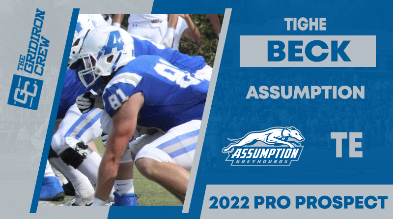 Gridiron_Crew's tweet photo. ⚠️ Attention Pro Scouts, Coaches, GMs, and Agents ⚠️

You need to look at 2022 Pro Prospect, Tighe Beck @TigheBeck2, a TE from @AssumptionFB

#2022ProProspect #TGC #NFLDraft #ProFootball 🏈

👀 View our Interview: https://t.co/nIhOueJBR4 https://t.co/Wh4jECUozD
