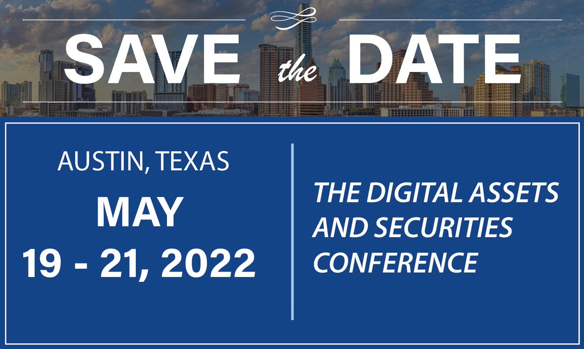 Vertalo_'s tweet photo. Guess what's coming this May? DAAS - Round 2. Save the date for the second Digital Assets and Securities Conference! Our team is working hard to make this one even better than the last. To pre-register &amp; for sponsorship inquires, fill out the form below. 
https://t.co/xXE0jyqnqN https://t.co/XXNSAWGPCi