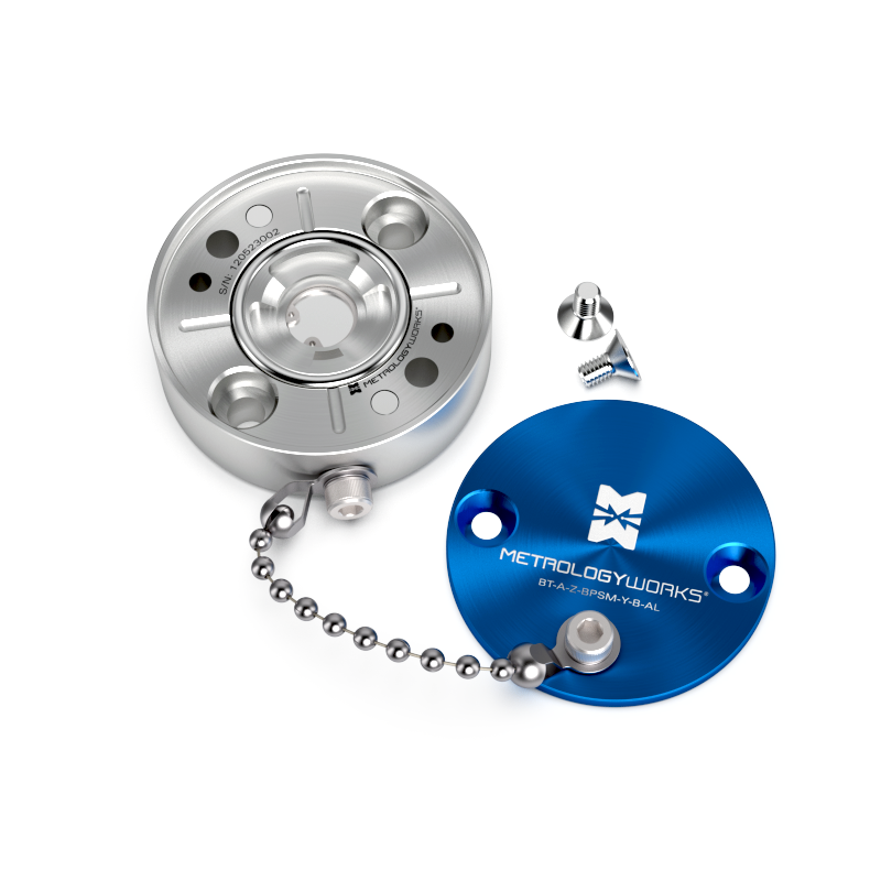 MetrologyWorks's tweet photo. Bolt Down Permanent Mount Drift Nests are in Stock. Sized to work with 1.5" Laser Tracker SMRs, these include an integrated O-Ring that face seals for the toughest applications. They are available with either a Stainless Steel or Aluminum top lid. #MetrologyWorks #LaserTracker https://t.co/q5GuTXFSVj