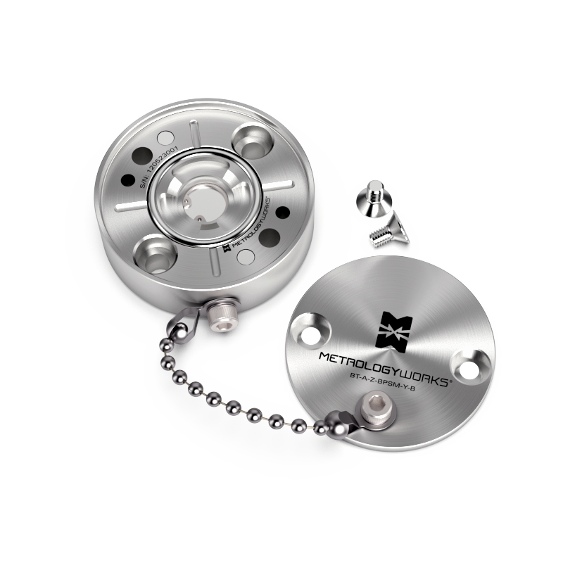 MetrologyWorks's tweet photo. Bolt Down Permanent Mount Drift Nests are in Stock. Sized to work with 1.5" Laser Tracker SMRs, these include an integrated O-Ring that face seals for the toughest applications. They are available with either a Stainless Steel or Aluminum top lid. #MetrologyWorks #LaserTracker https://t.co/q5GuTXFSVj