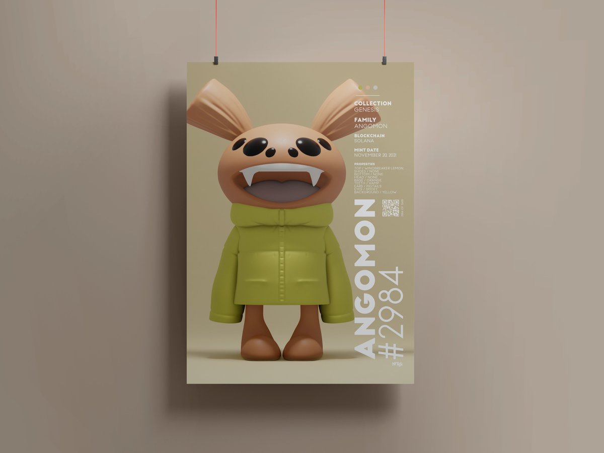 JonnyFiat's tweet photo. Ordering a print from @nftgfx to showcase my @angomonNFT #Angang https://t.co/NbzdwIb8M5