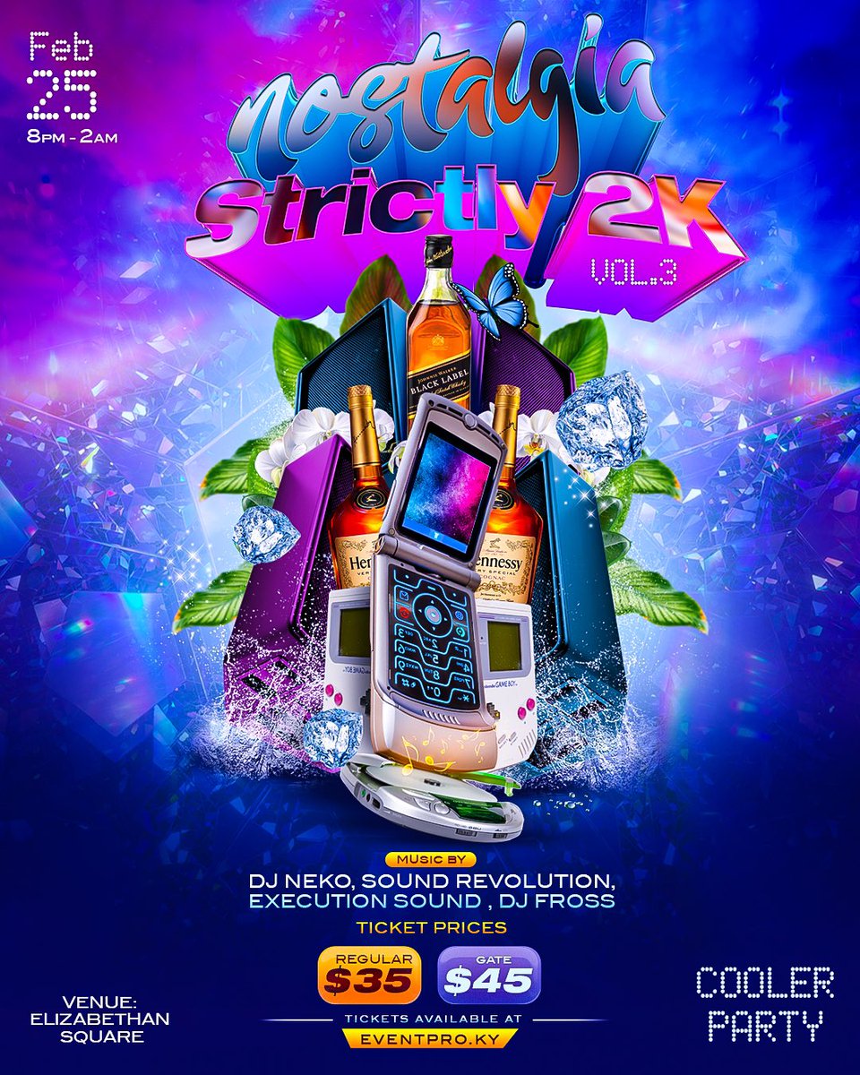 RashadGR_'s tweet photo. OnTheScene Entertainment brings you the highly anticipated cooler party of the year Nostalgia Strictly 2K: Volume 3!

Featuring some of the islands best DJs:
- DJ Neko
- Sound Revolution
- Execution Sound
- Dj Fross

Date: February 25th, 2022
Venue: Elizabethan Square https://t.co/SZBpcgSQOT