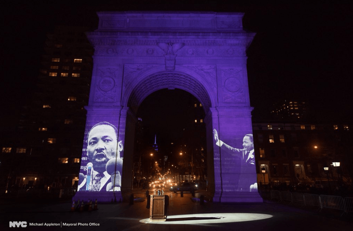 villageon8th's tweet photo. A little over 93 years ago, Martin Luther King Jr. was born. On this MLK day we honor the man who changed the fight for civil rights in America forever. Learn more about how today became a national holiday: https://t.co/lmHy2yX7wI

📸 :  Photo Courtesy of NYC Mayor’s Office https://t.co/hUfkzdjoV5