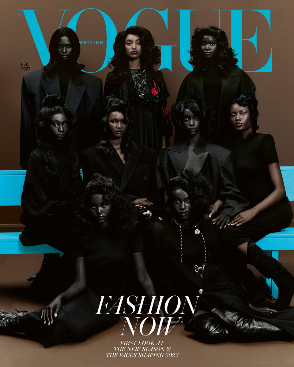 AdrienneNHester's tweet photo. #BritishVogue celebrating African models🖤  #AdutAkech #AmarAkway #MajestyAmare #AkonChangkou #MatyFall #JanetJumbo #AbényNhial #NyaguaRuea #AnokYai #melaninmagic https://t.co/VXnPiW6m5w
