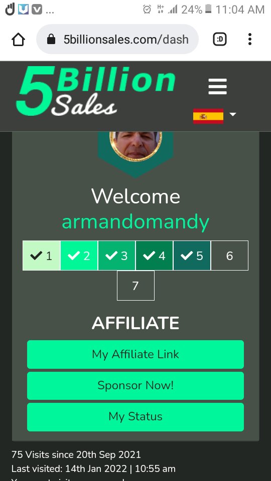 Hola entra al sitio que te mando por mi link también construye tu red de afiliados de inversión revisarlo u regístrate para poder ganar por referidos entra r investiga es decir lee y así sabes como funciona busca idioma español Saludos 
5billionsales.com/affiliate/arma…